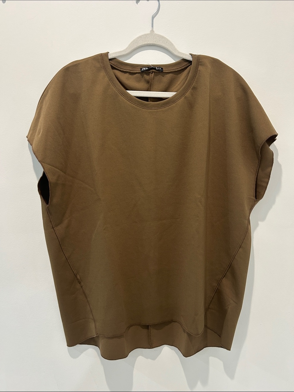 Zara Olive-Brown Short Sleeve Sweatshirt